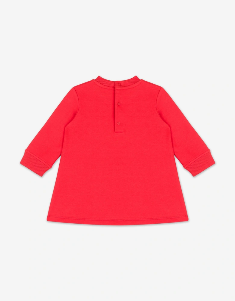 Baby Girls Bear Sweater Dress in Red