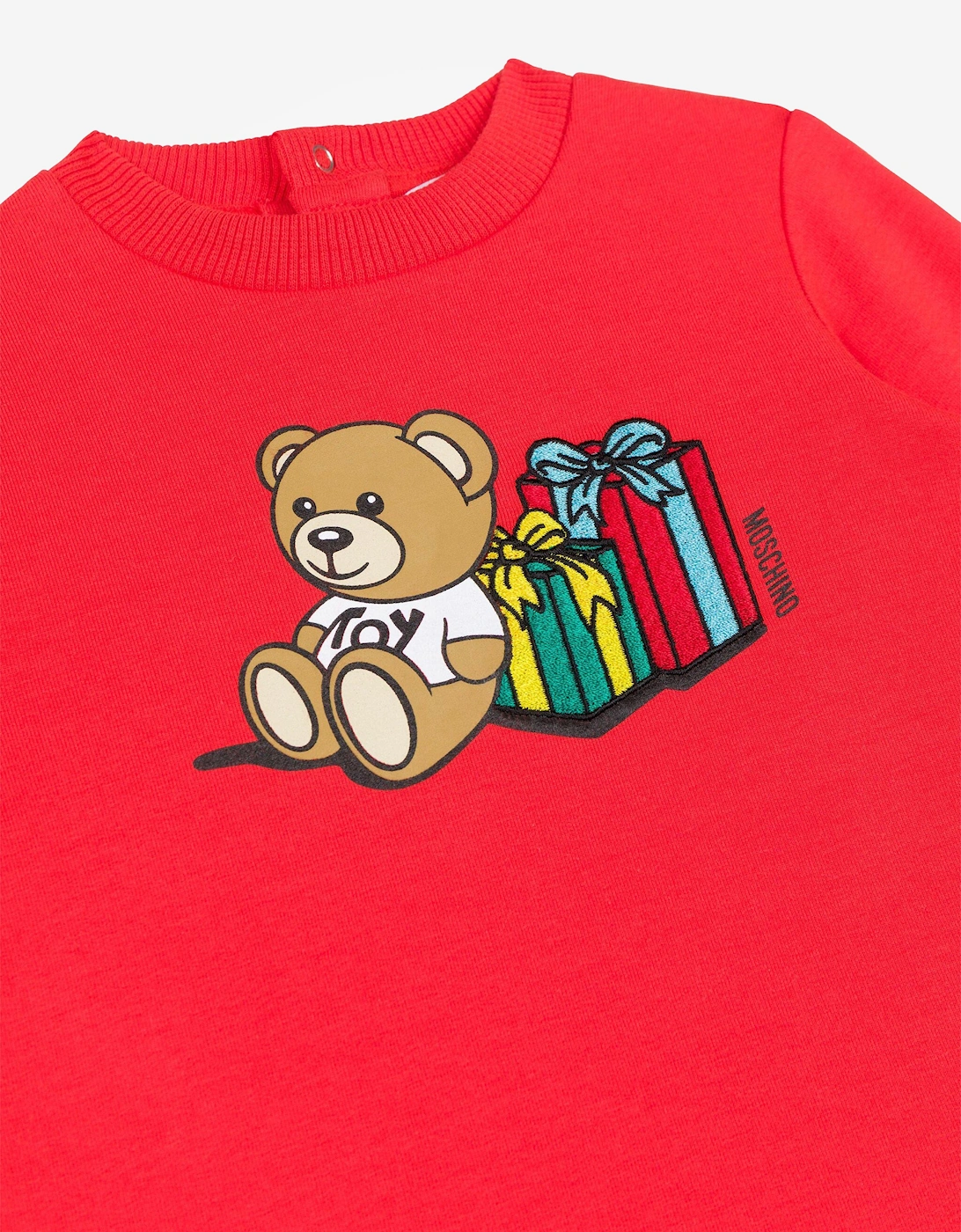 Baby Girls Bear Sweater Dress in Red