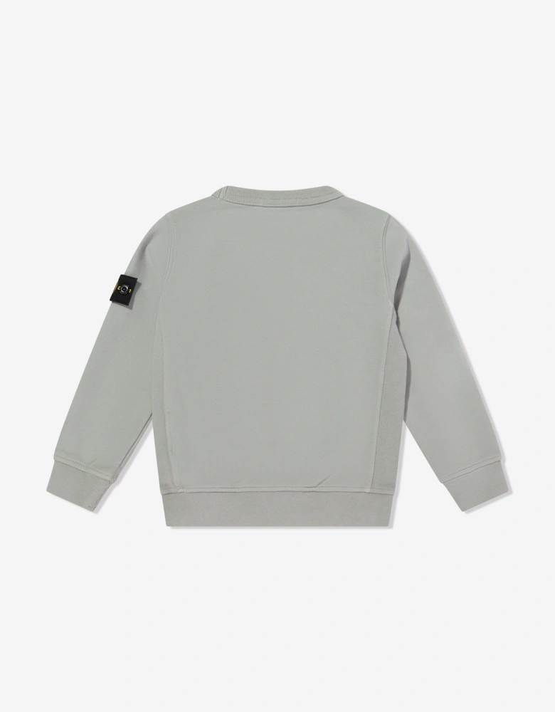 Boys Melange Organic Cotton Fleece Sweatshirt in Grey