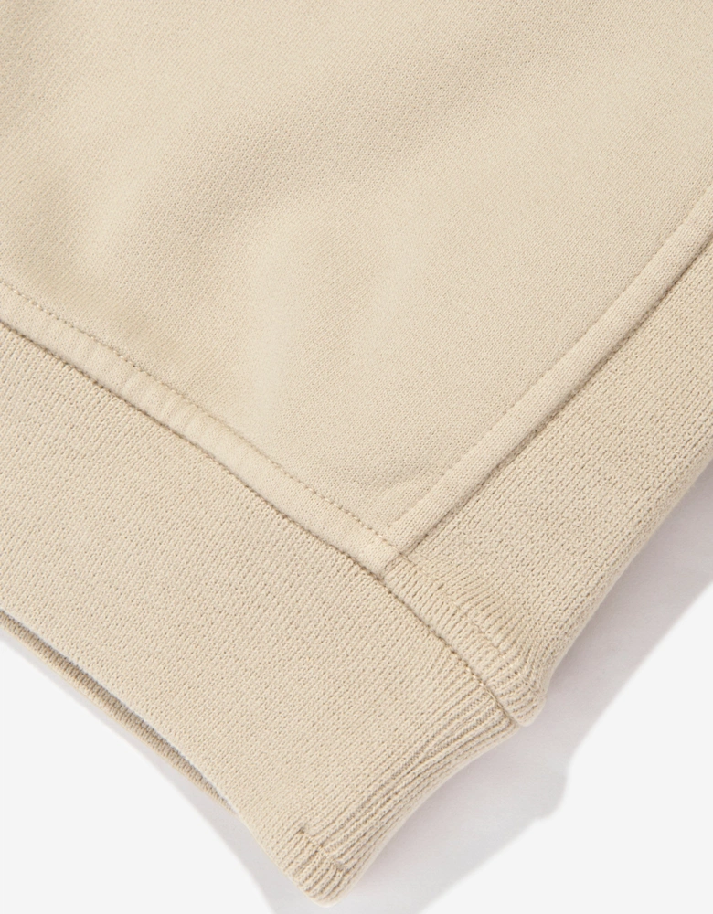 Boys Melange Organic Cotton Fleece Sweatshirt in Beige