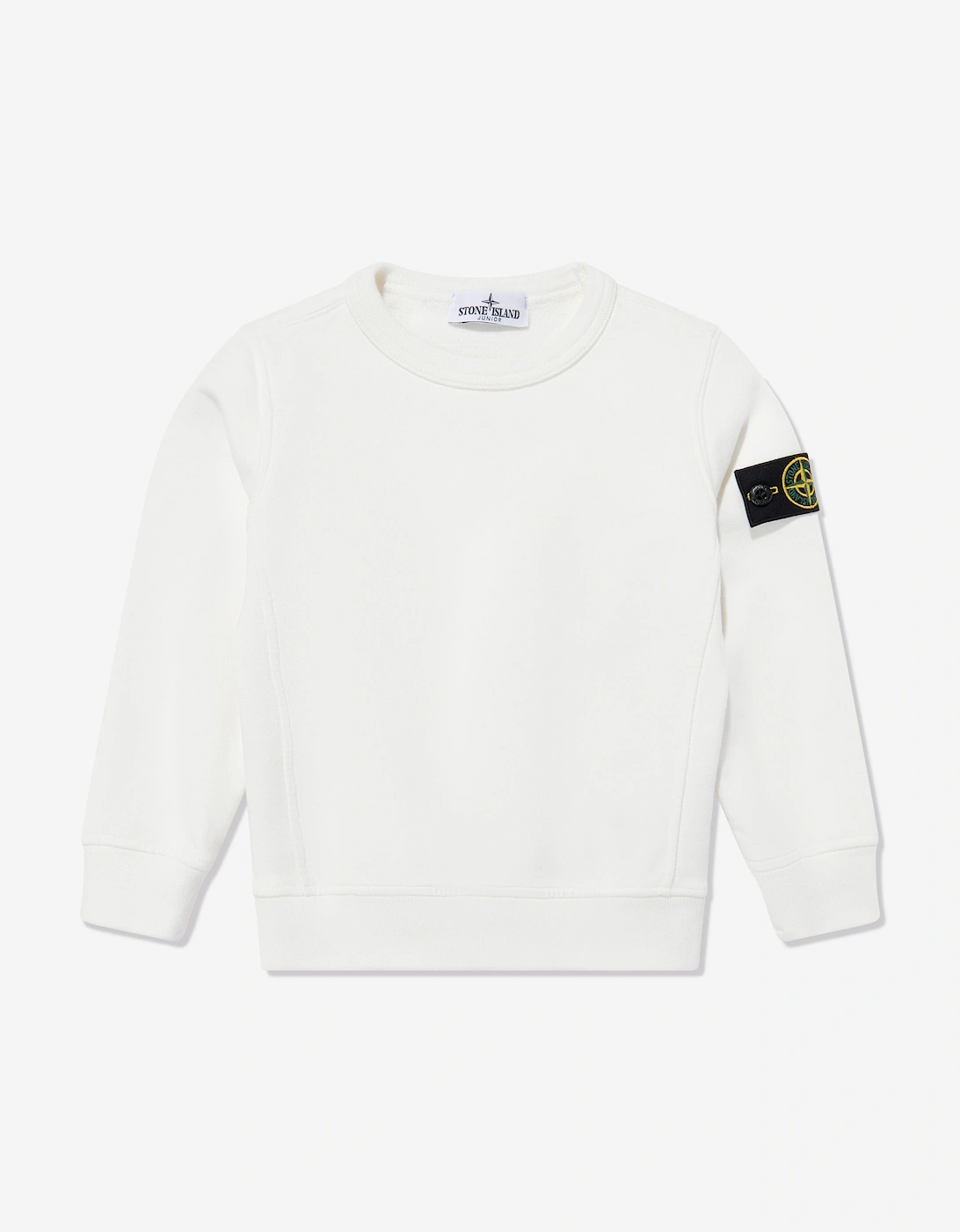 Stone Island Boys Cream 'S Logo Sweatshirt In Ivory - : 10 Years Size 10 Yrs Kids