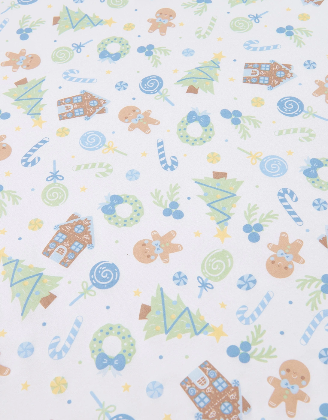 Baby Boys Sweet Gingerbread Swaddle Blanket in White