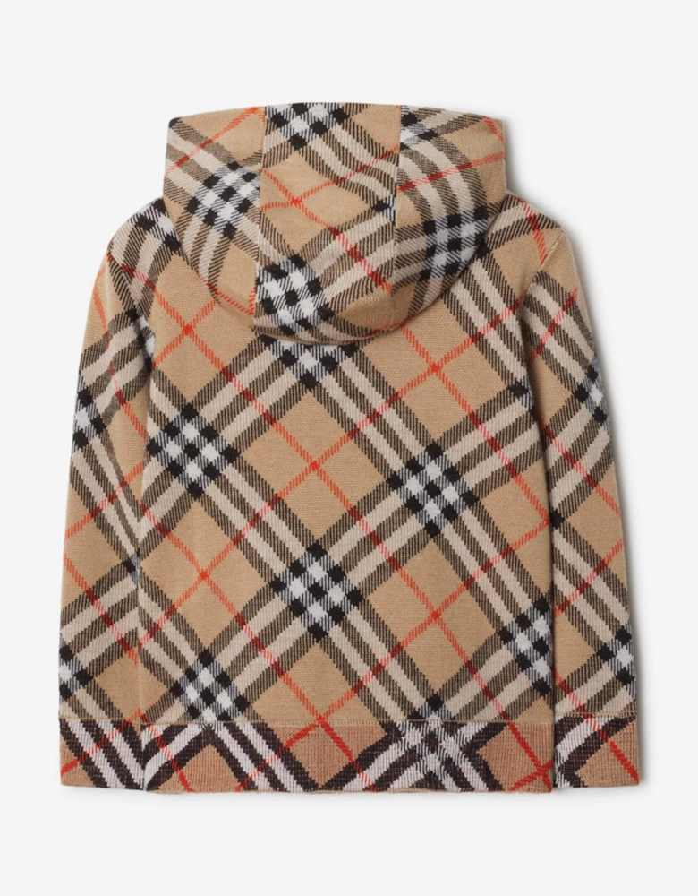 Boys Jimmy Check Zip Up Top in Beige