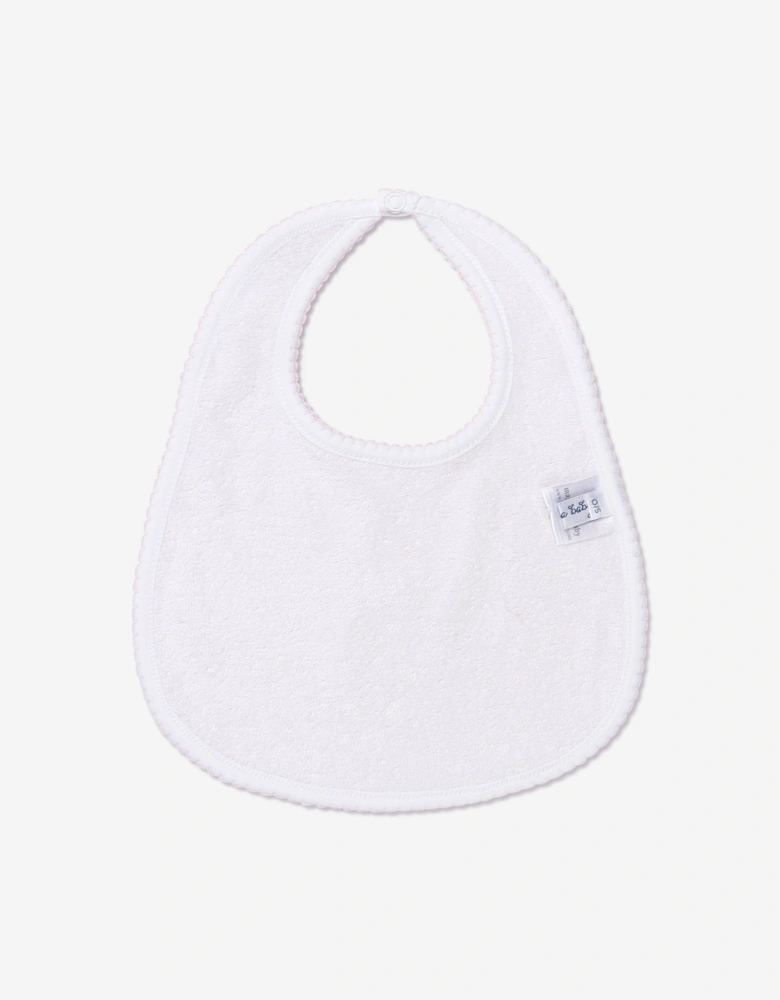 Baby Girls Sweet Gingerbread Embroidered Bib in Pink