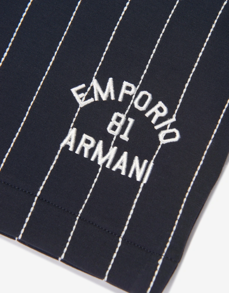 Boys Striped Shorts In Navy
