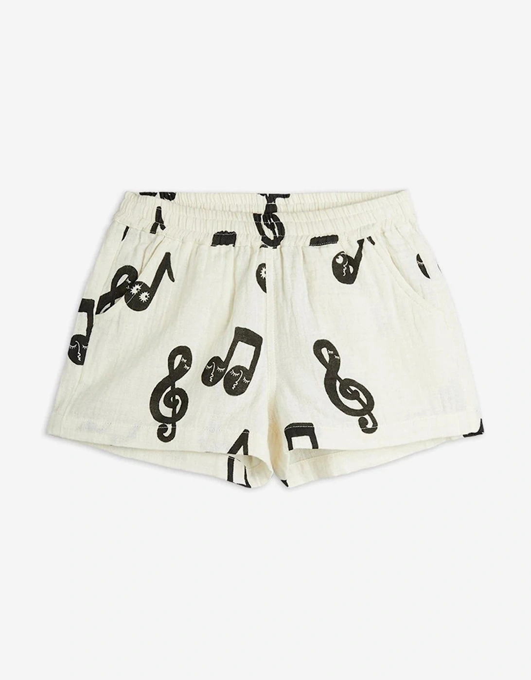 Kids Note AOP Muslin Shorts in White, 5 of 4