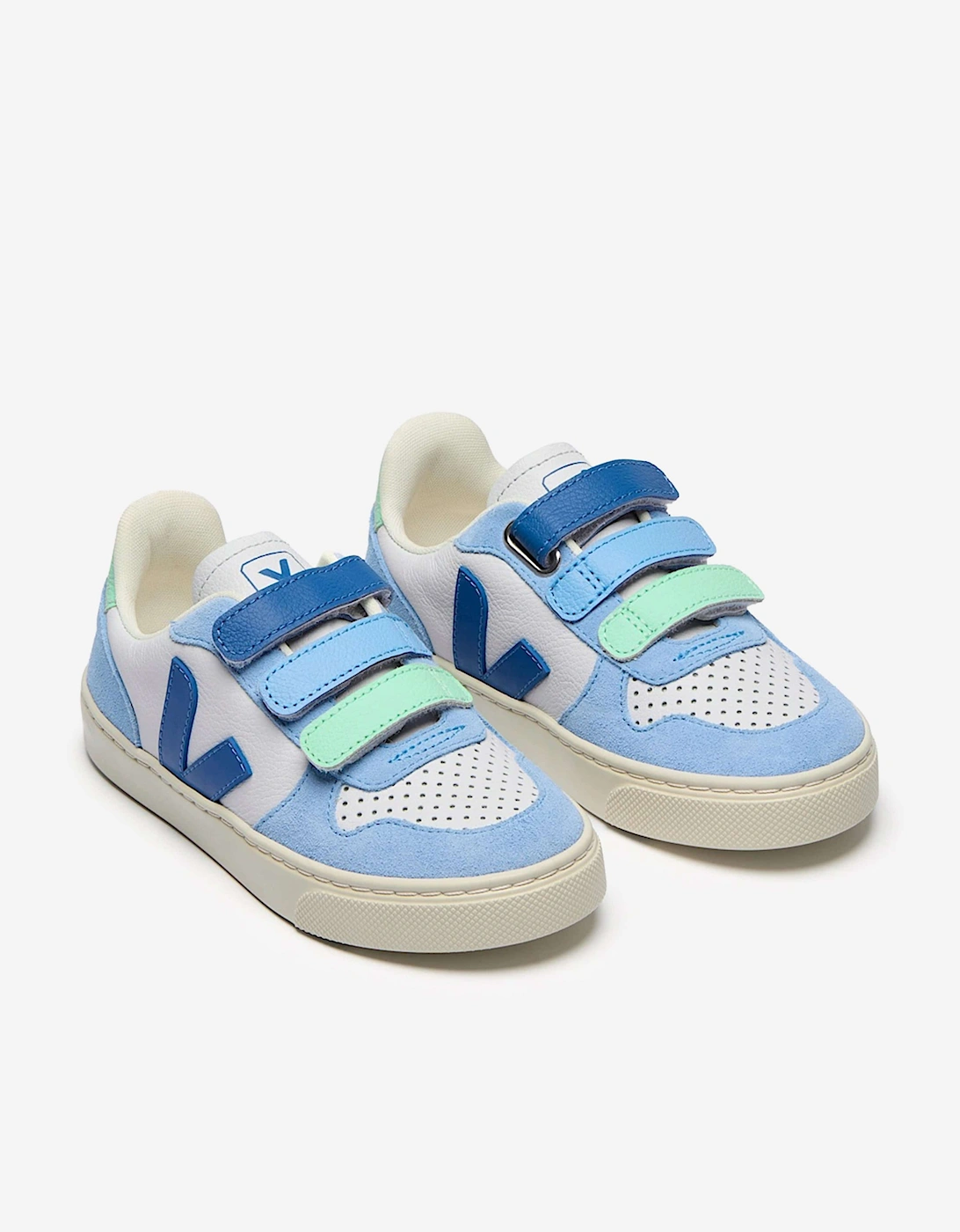 Kids Chromefree Leather Small V-10 Trainers in Blue