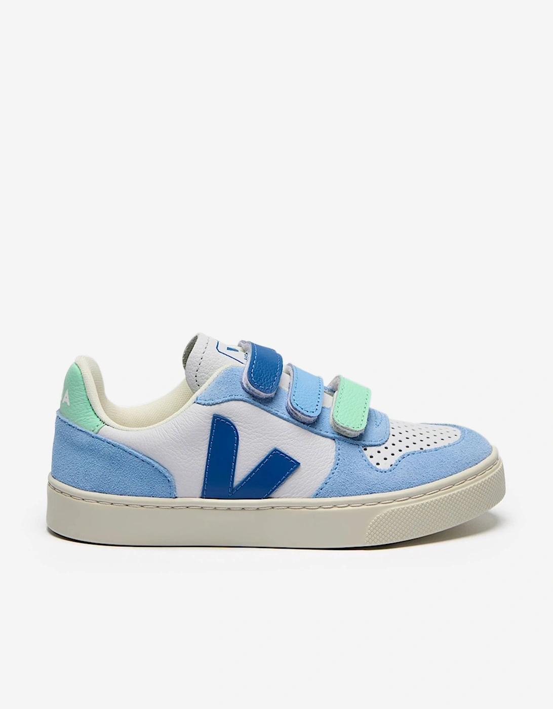 Kids Chromefree Leather Small V-10 Trainers in Blue, 5 of 4