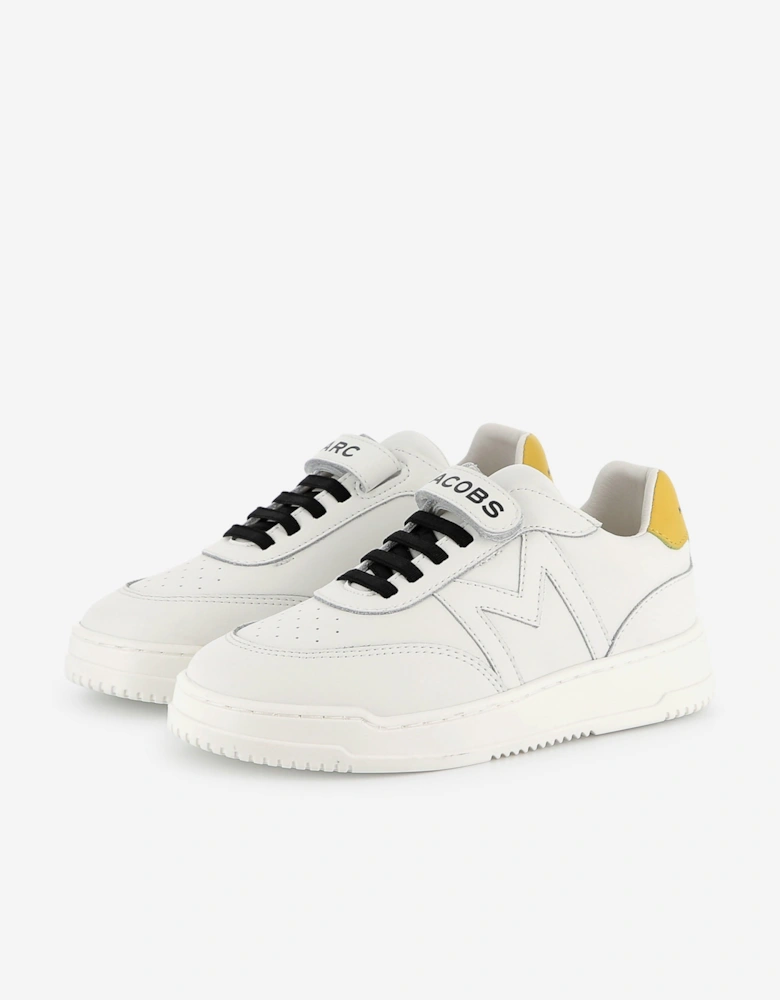 Kids Leather Logo Trainers in White