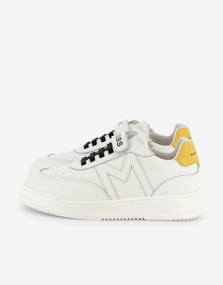 Kids Leather Logo Trainers in White
