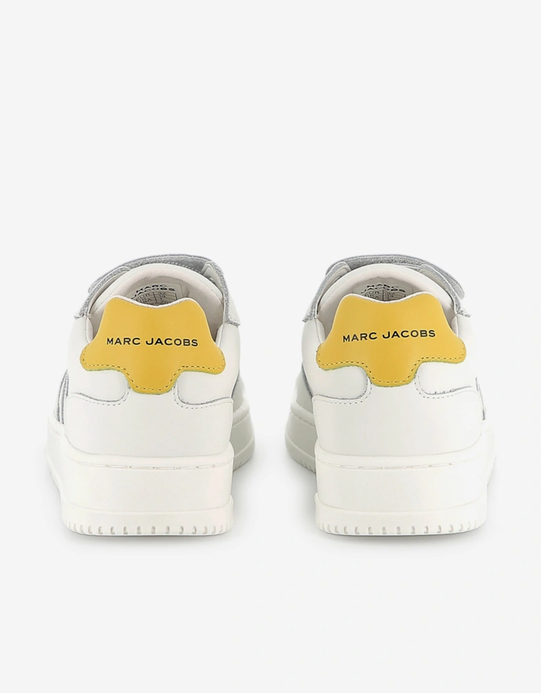 Kids Leather Logo Trainers in White