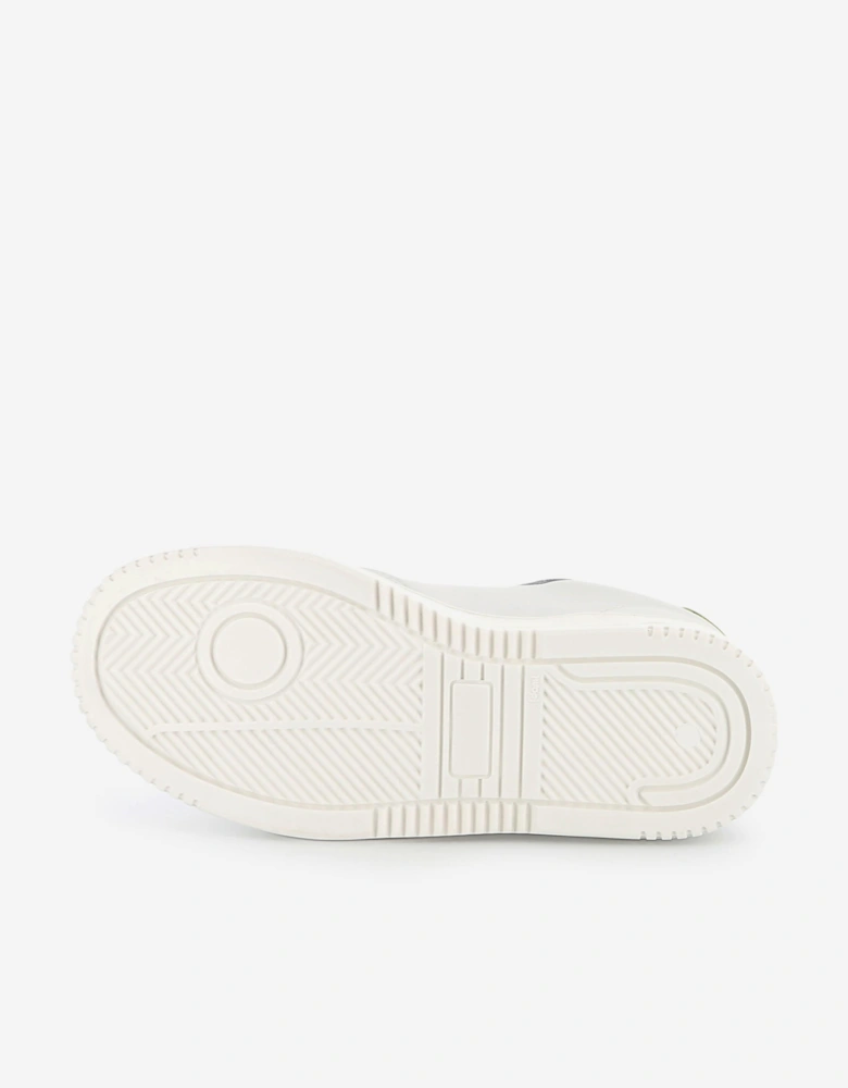 Kids Leather Logo Trainers in White