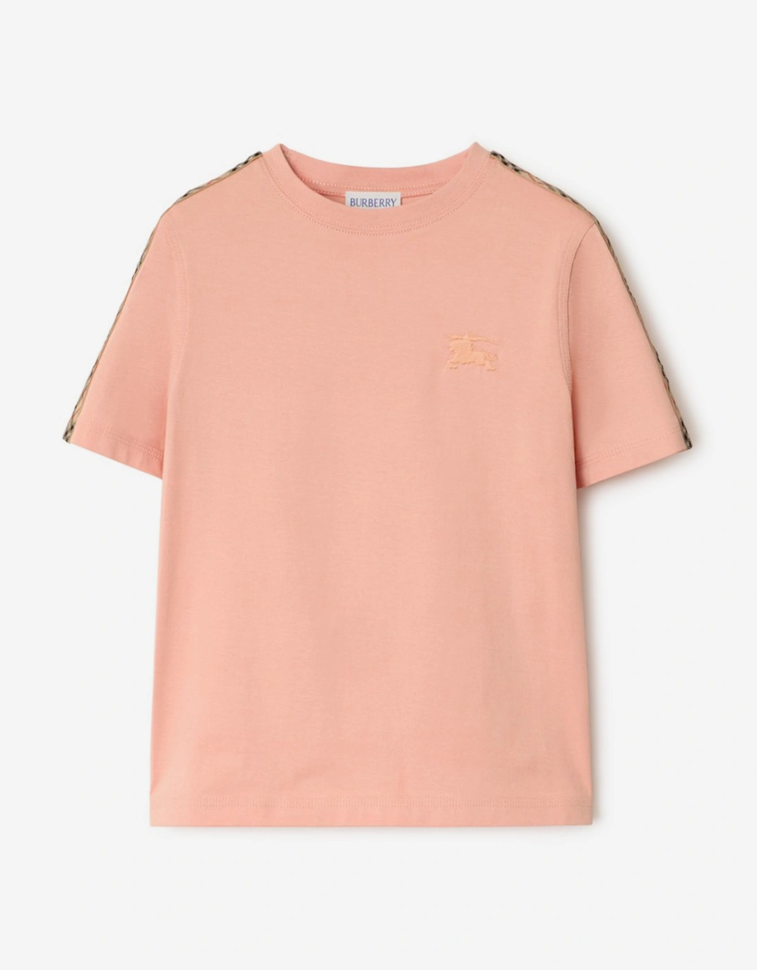 Girls Cedar Check Tape T-Shirt in Pink, 5 of 4