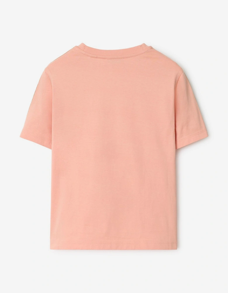 Girls Cedar Check Tape T-Shirt in Pink