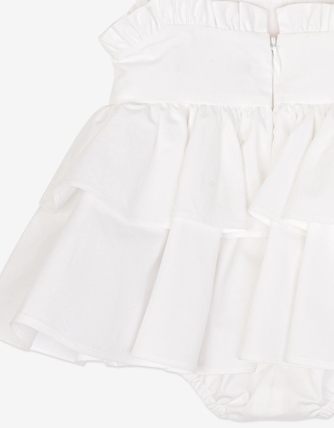 Baby Girls Sleeveless Ruffle Dress in White
