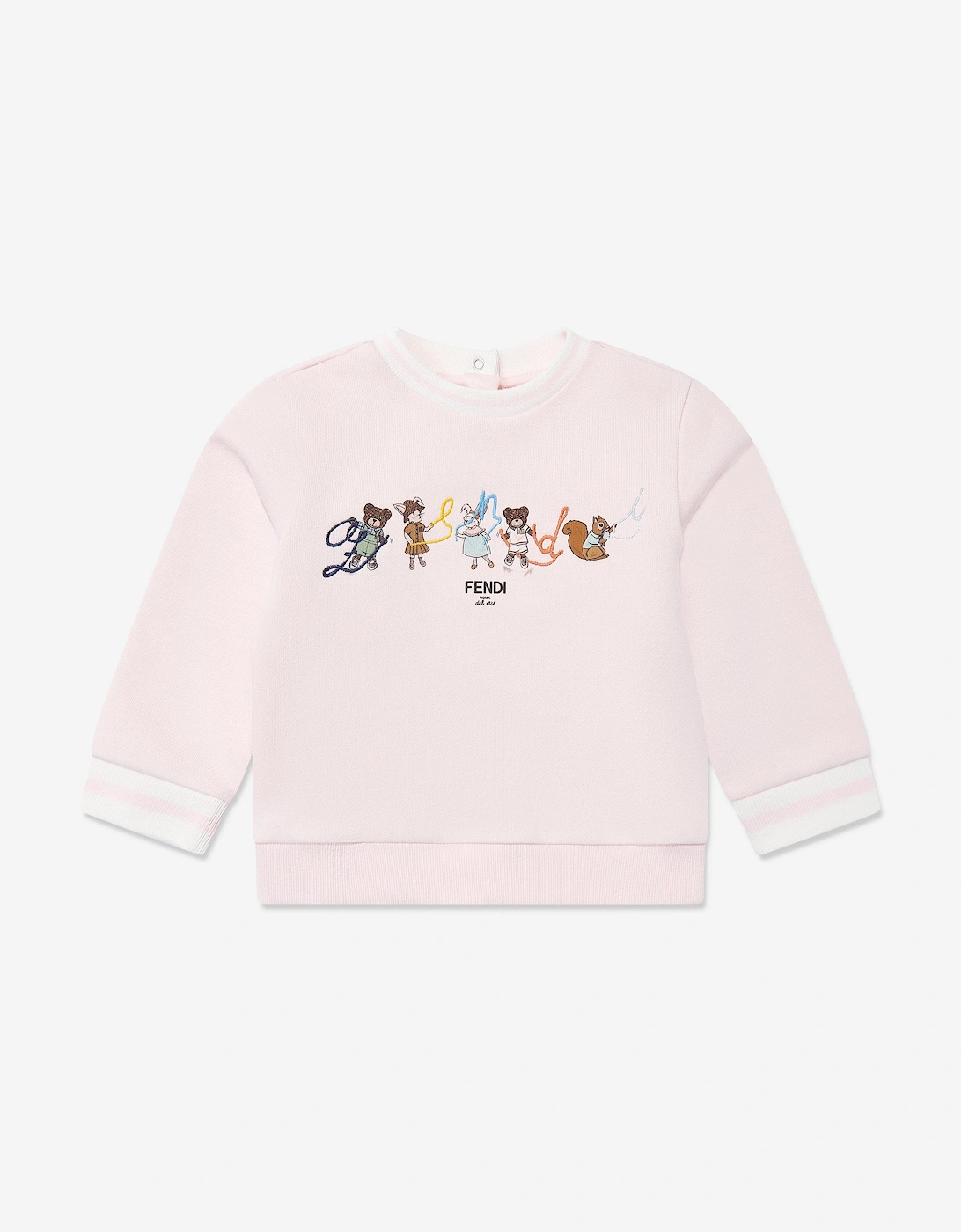 Baby Girls Animal Logo Sweatshirt in Pink, 5 of 4