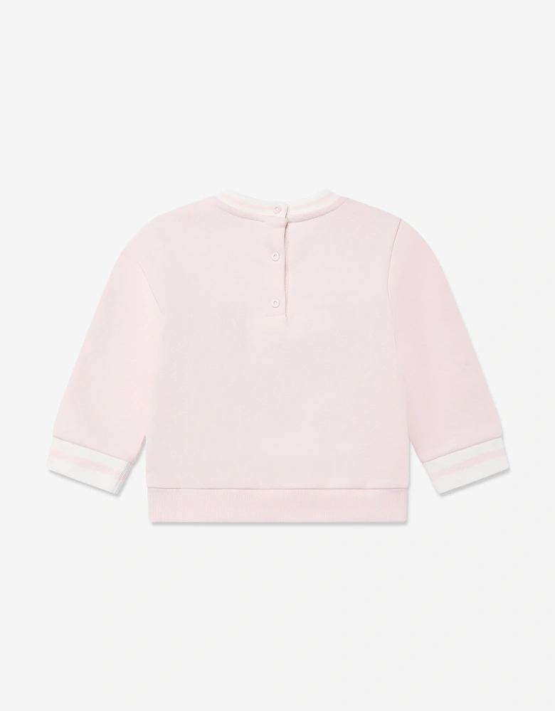 Baby Girls Animal Logo Sweatshirt in Pink