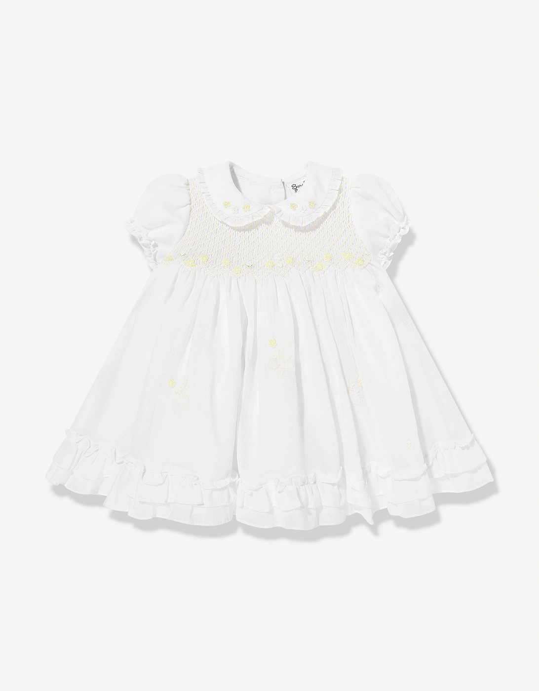 Baby Girls Smocked Dress in White, 5 of 4