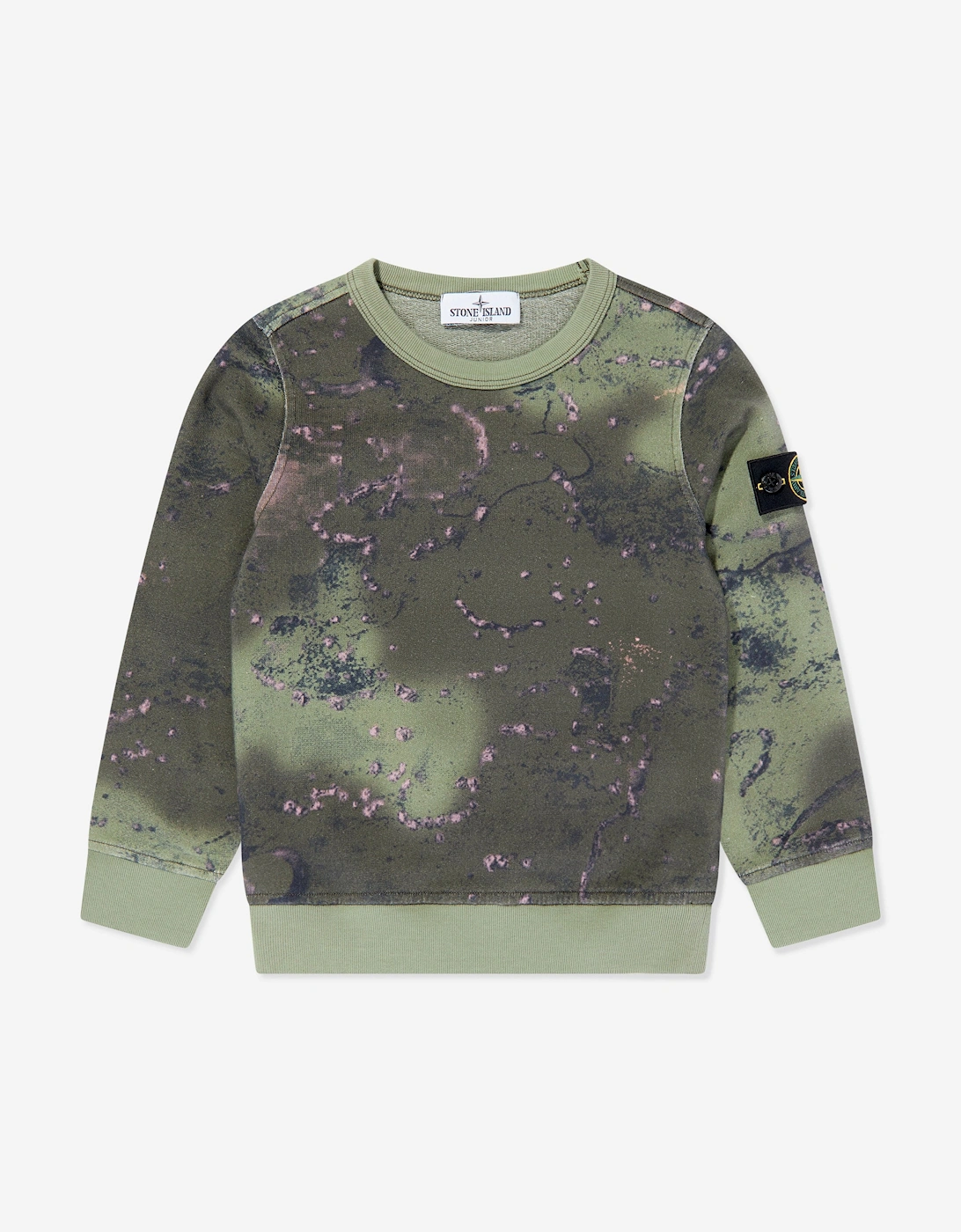 Boy's Stone Island Boys Marbled Sweatshirt in Green - Size: 14 years