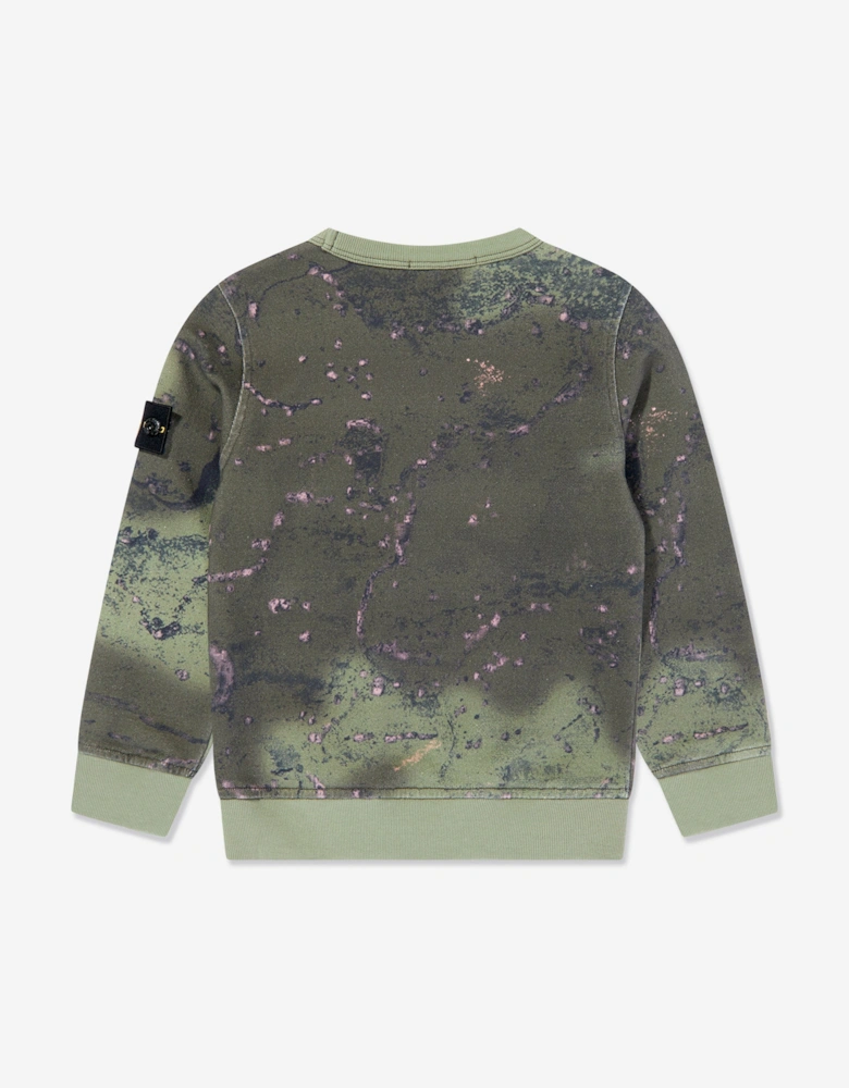 Boys Marbled Sweatshirt in Green
