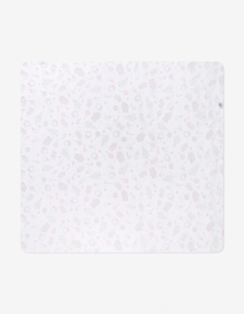 Baby Girls Sweet Gingerbread Swaddle Blanket in White