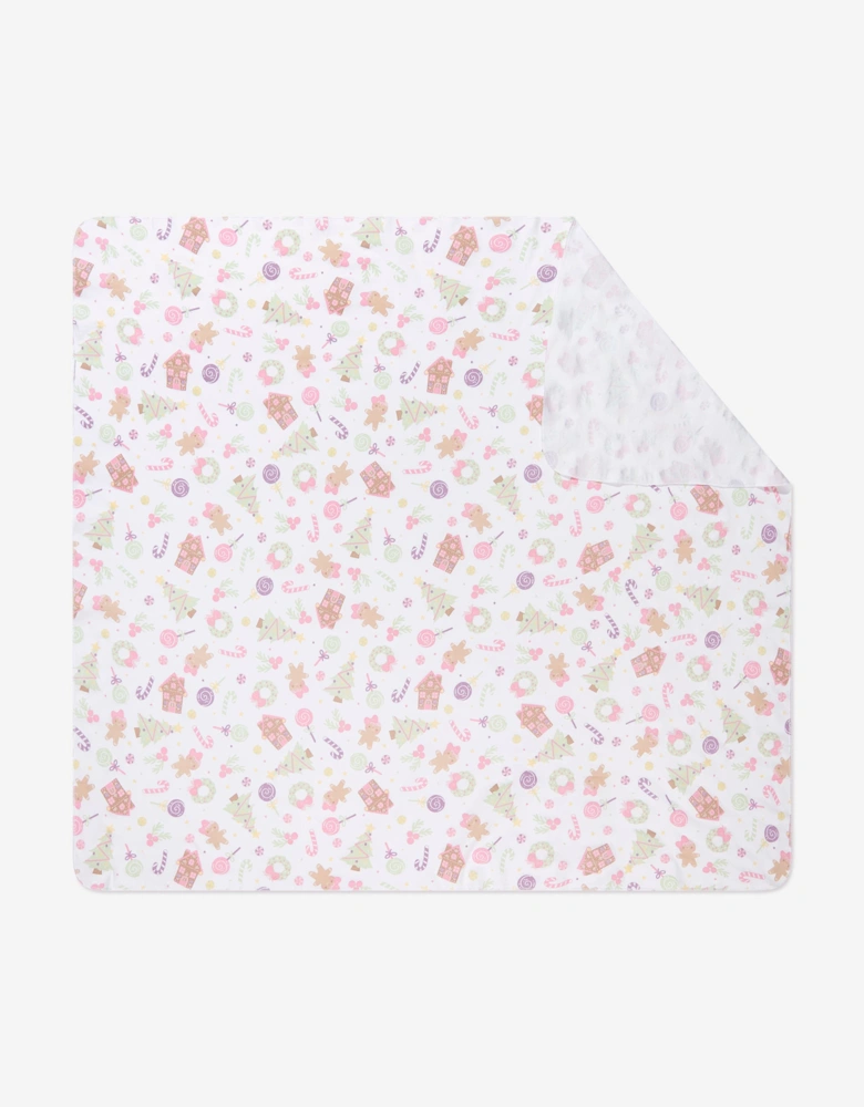 Baby Girls Sweet Gingerbread Swaddle Blanket in White