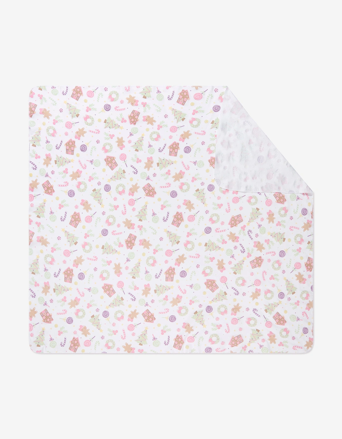Baby Girls Sweet Gingerbread Swaddle Blanket in White, 5 of 4