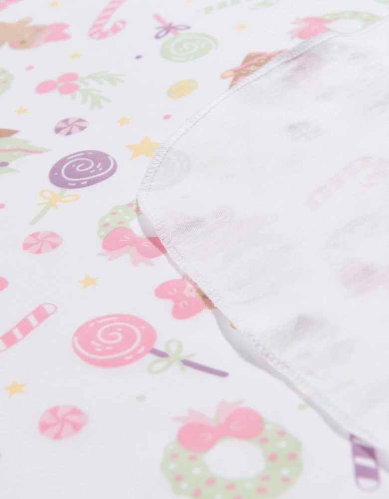 Baby Girls Sweet Gingerbread Swaddle Blanket in White