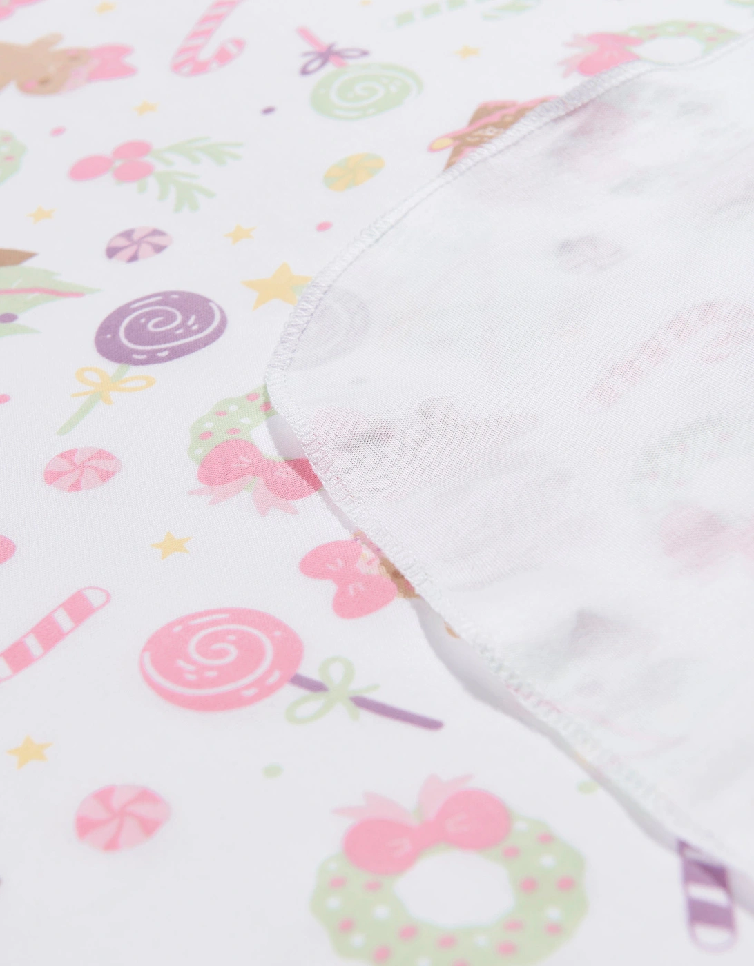 Baby Girls Sweet Gingerbread Swaddle Blanket in White