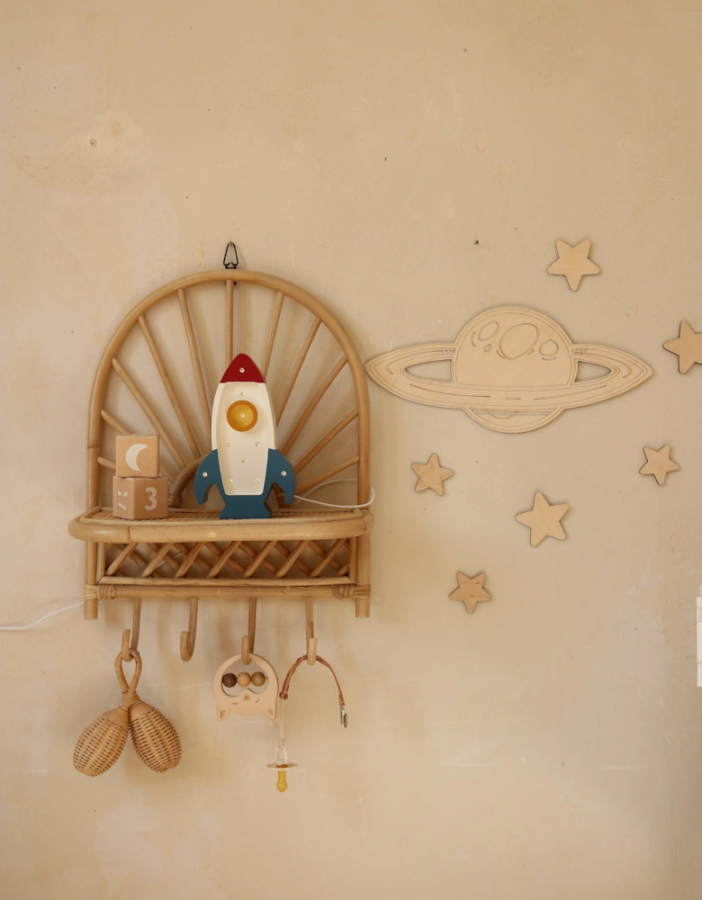 Space Rocket Mini Lamp in White (13x22x5.5 cm)