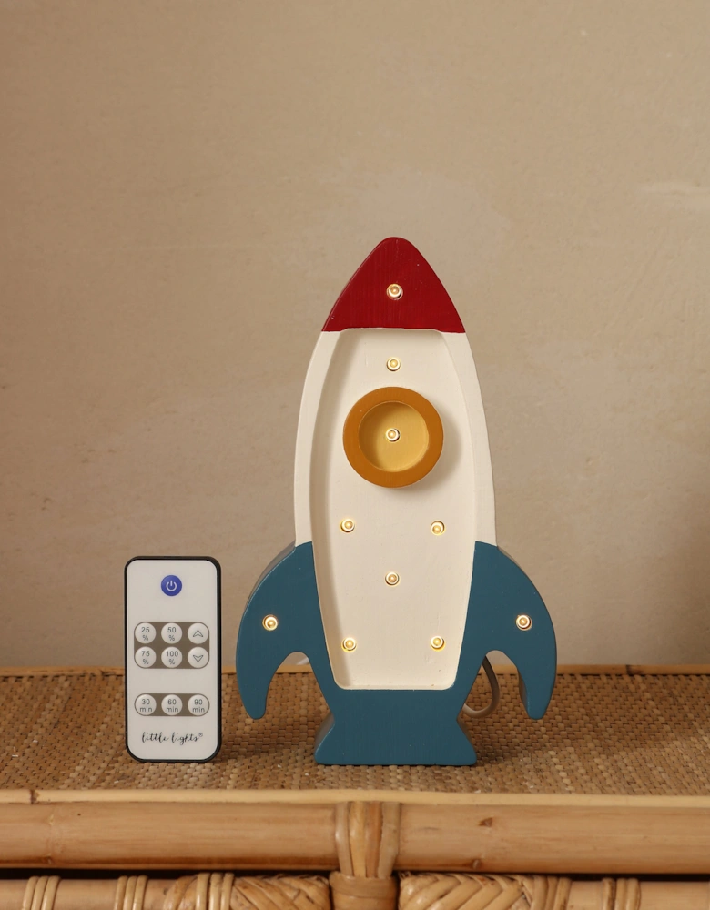Space Rocket Mini Lamp in White (13x22x5.5 cm)