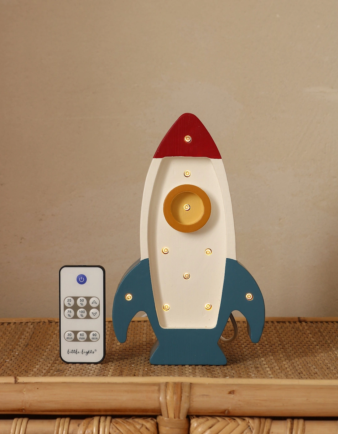 Space Rocket Mini Lamp in White (13x22x5.5 cm)