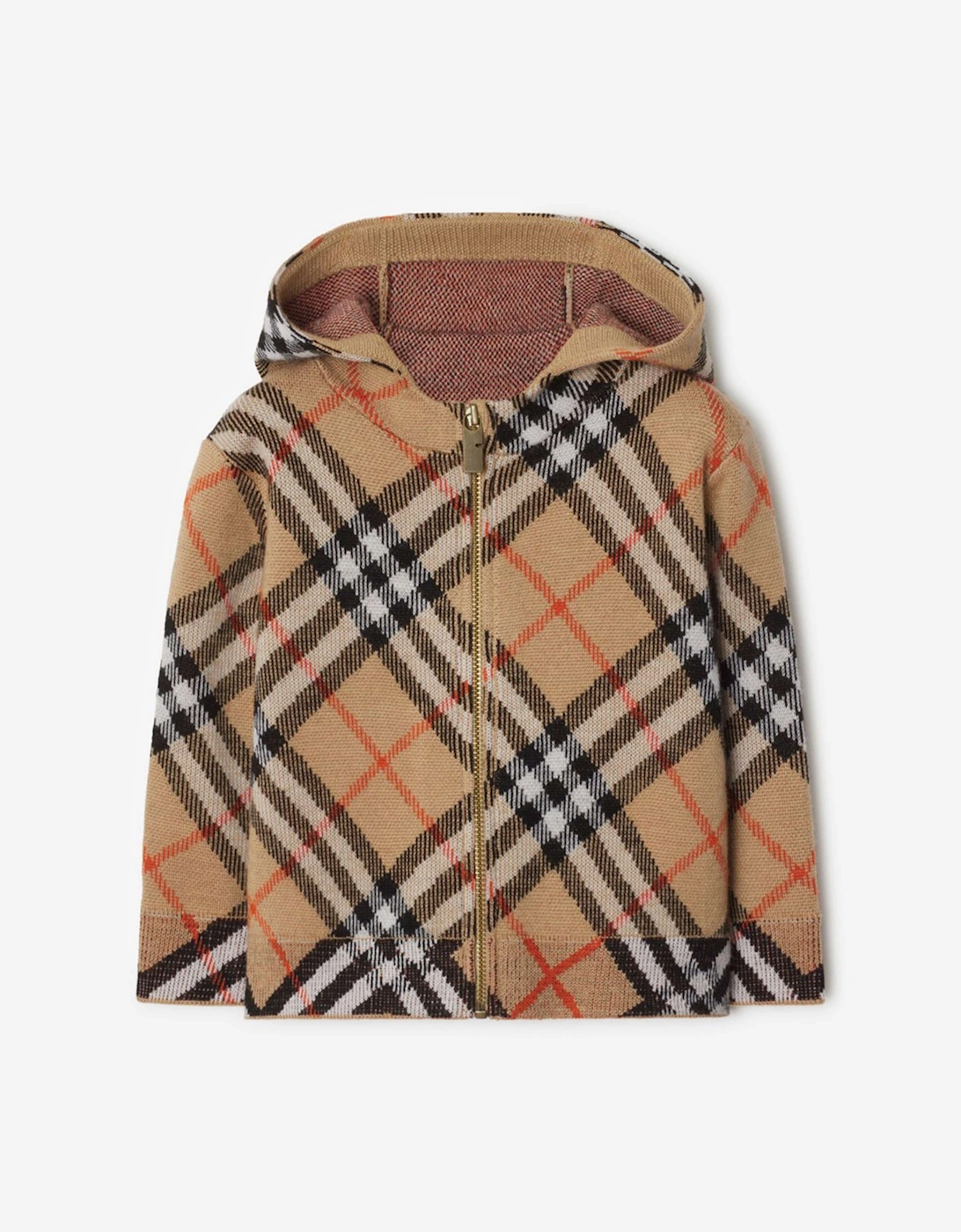 Baby Boys Mini Jimmy Check Zip Up Top in Beige, 5 of 4