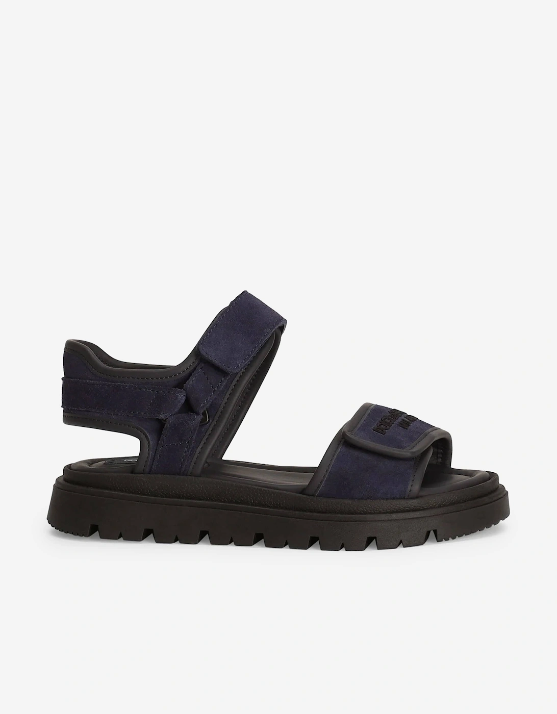 Boys Leather Velcro Strap Sandals in Navy, 5 of 4