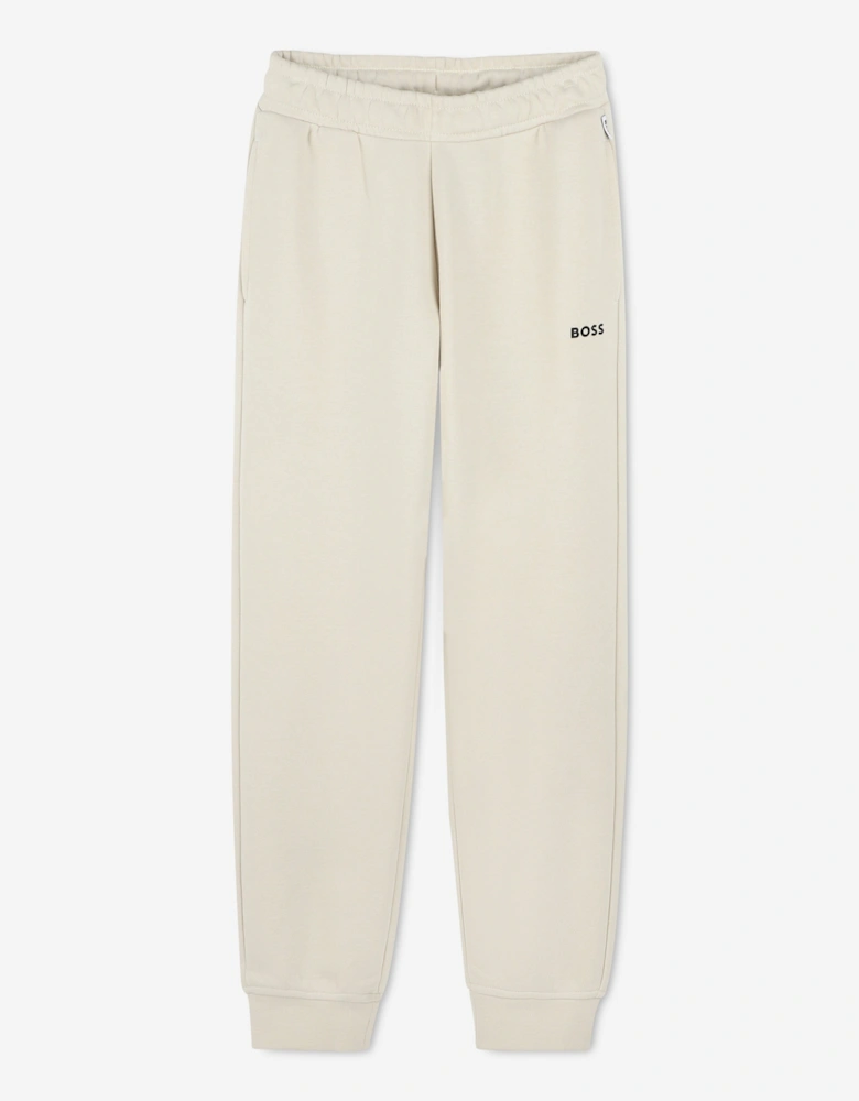 BOSS Boys Logo Joggers in Beige