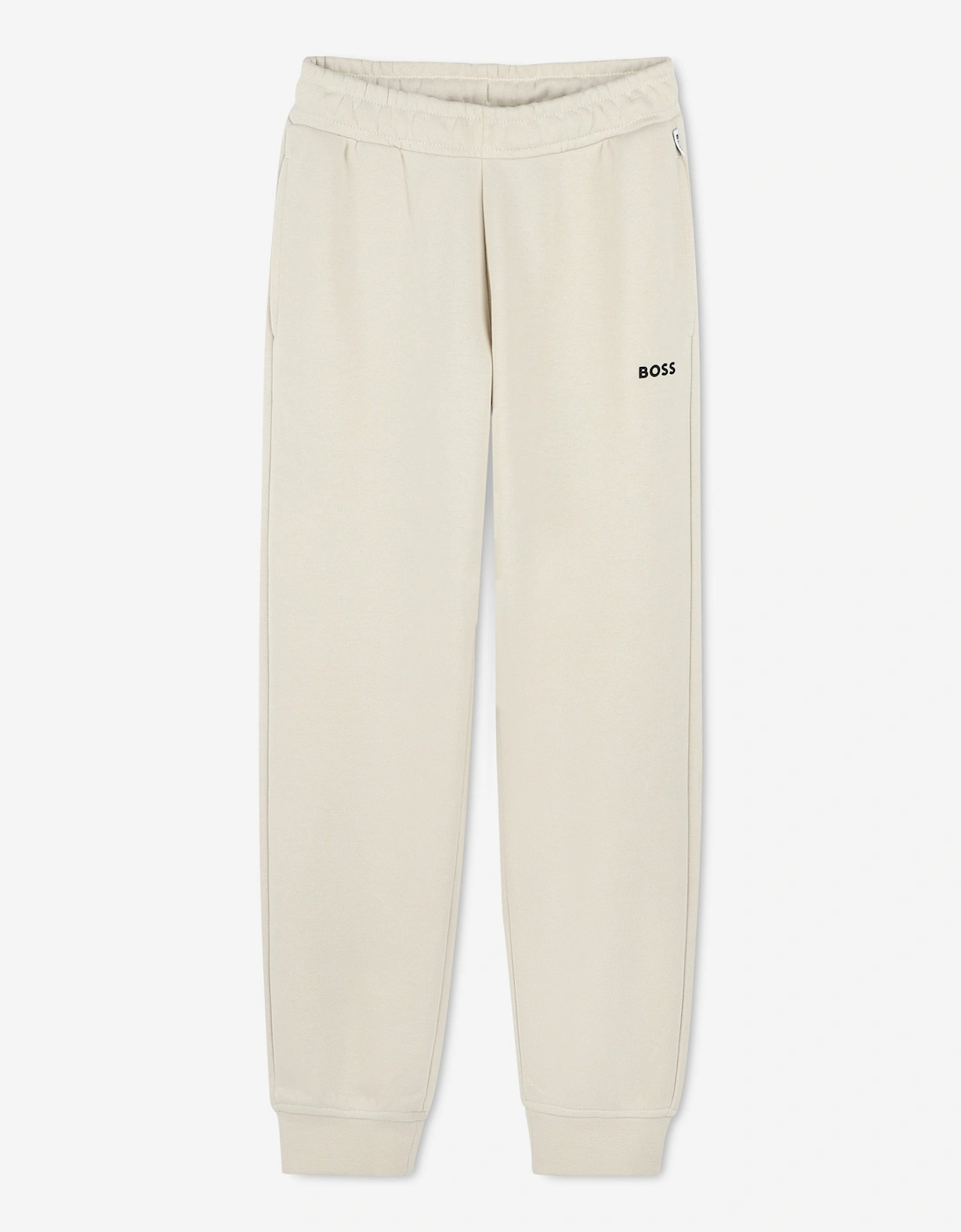BOSS Boys Logo Joggers in Beige, 5 of 4