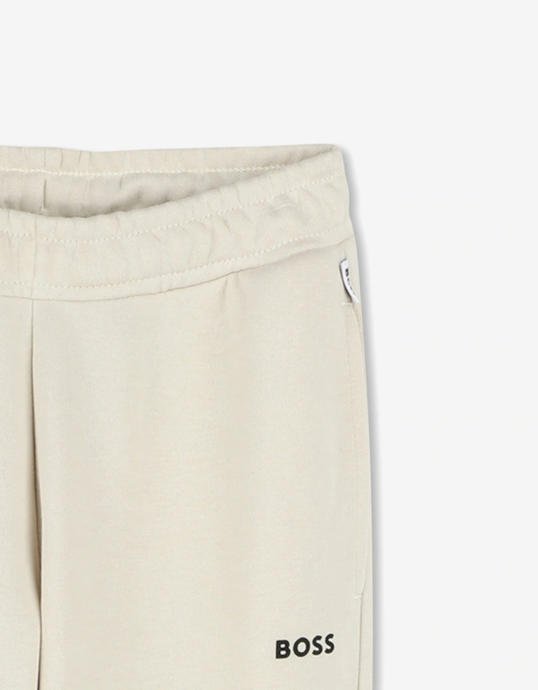 BOSS Boys Logo Joggers in Beige