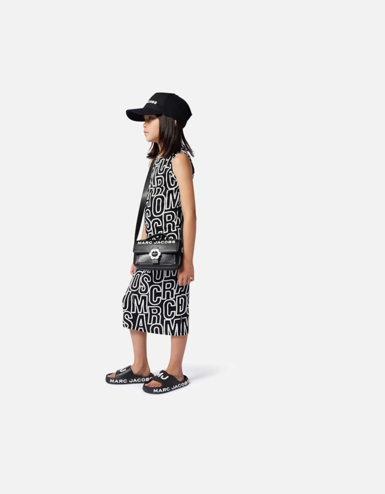 Girls Sleeveless Logo Dress in Black