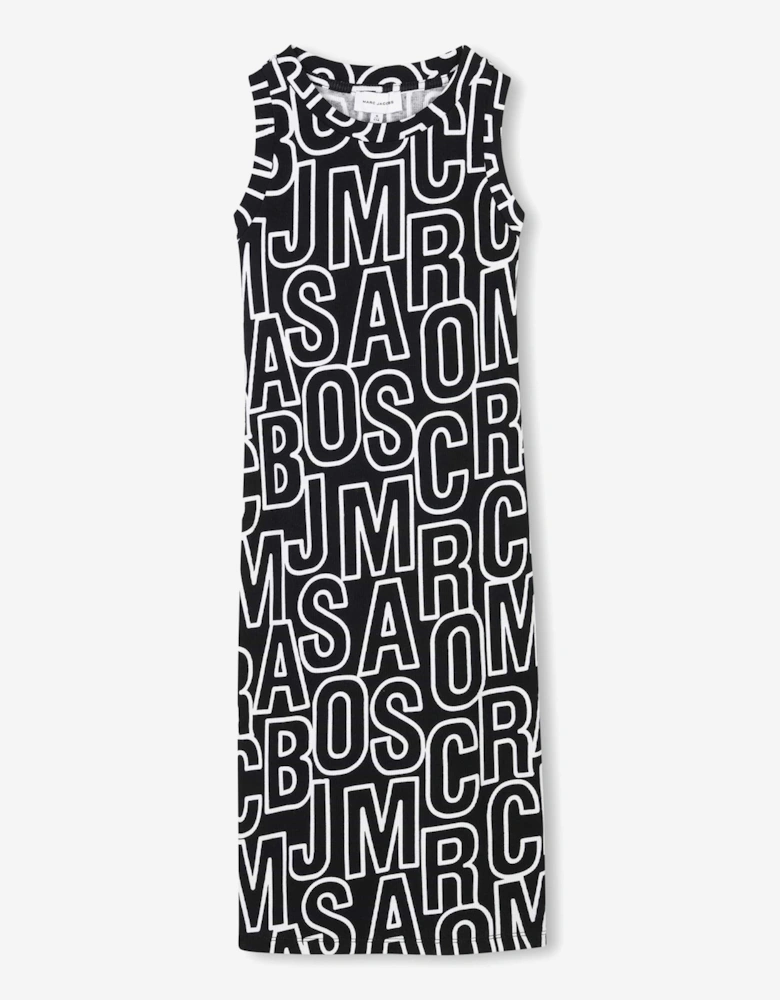 Girls Sleeveless Logo Dress in Black