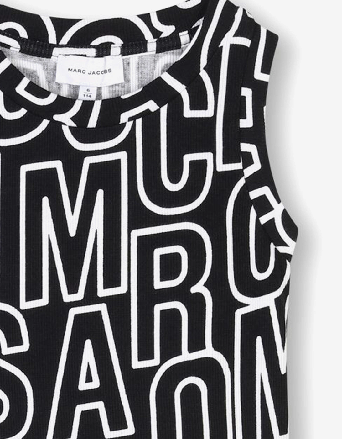 Girls Sleeveless Logo Dress in Black