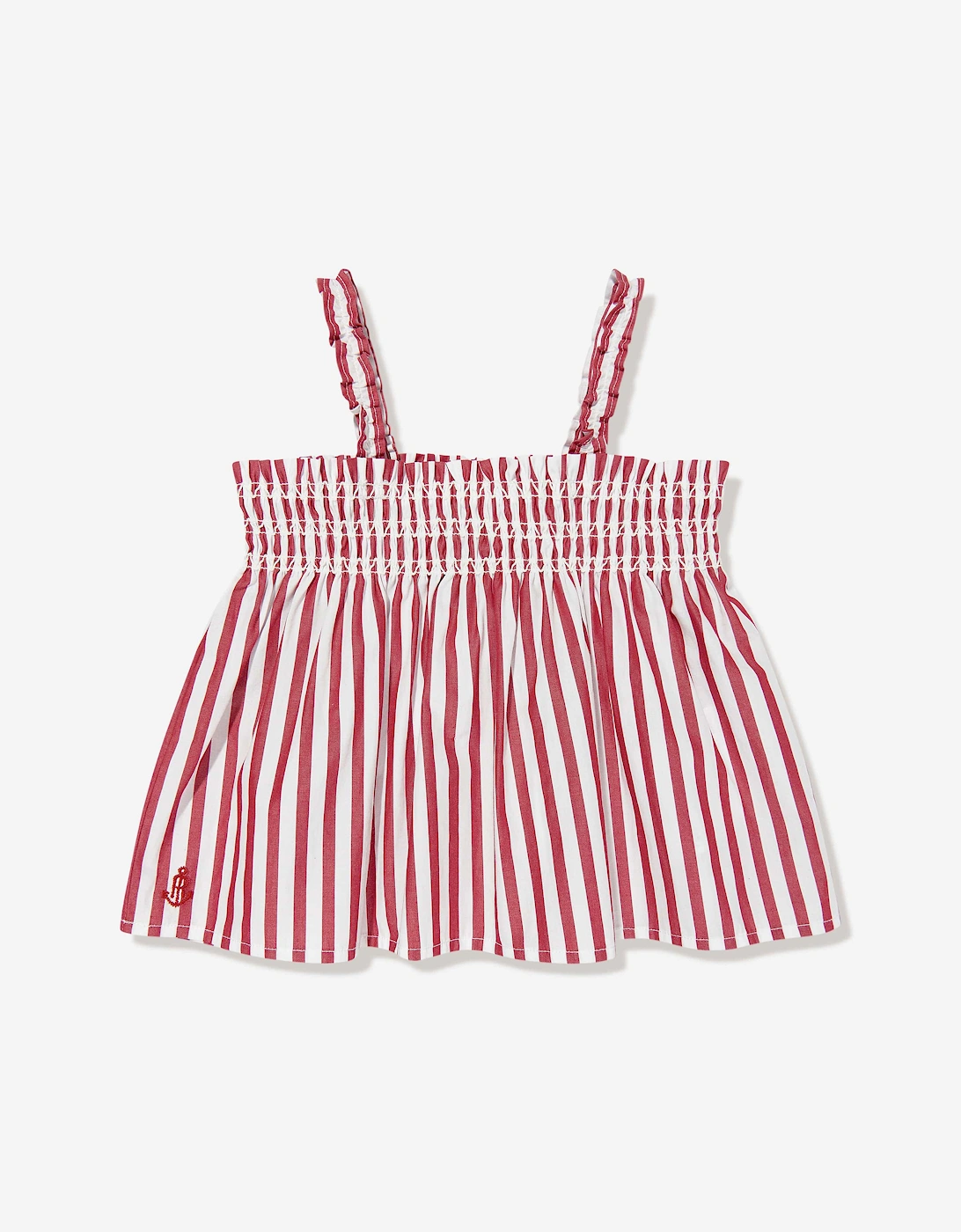 Girls Striped Shorts Set in Red
