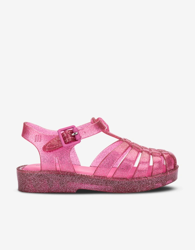Girls Possession Shiny Glitter Sandals in Pink