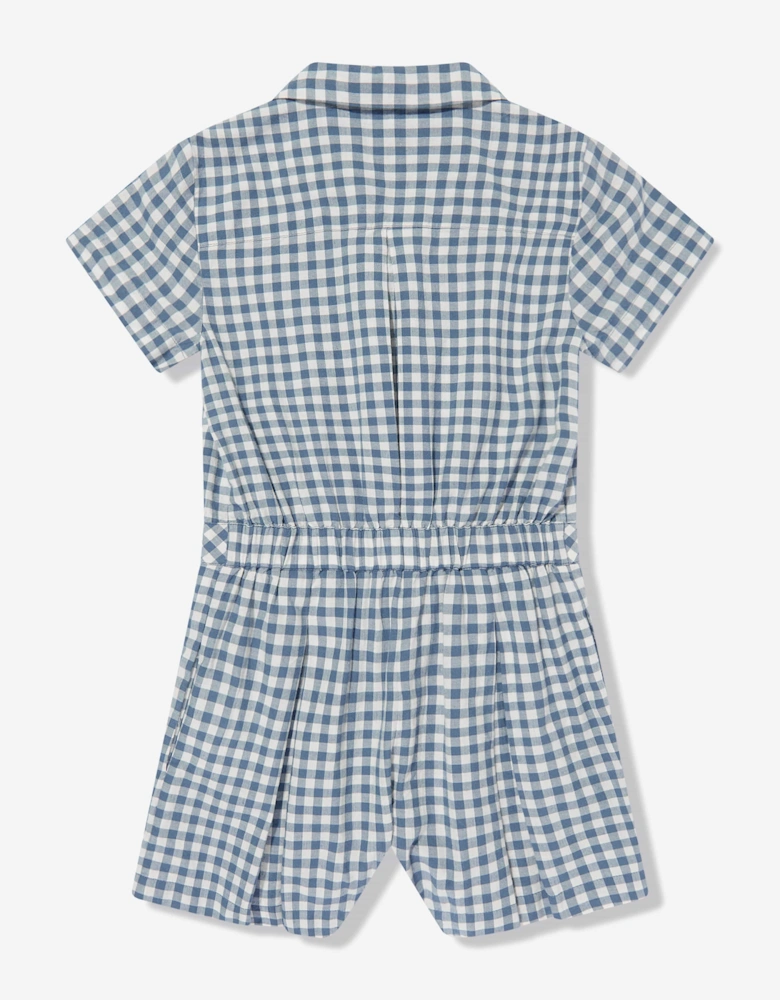 Girls Gingham Playsuit in Blue