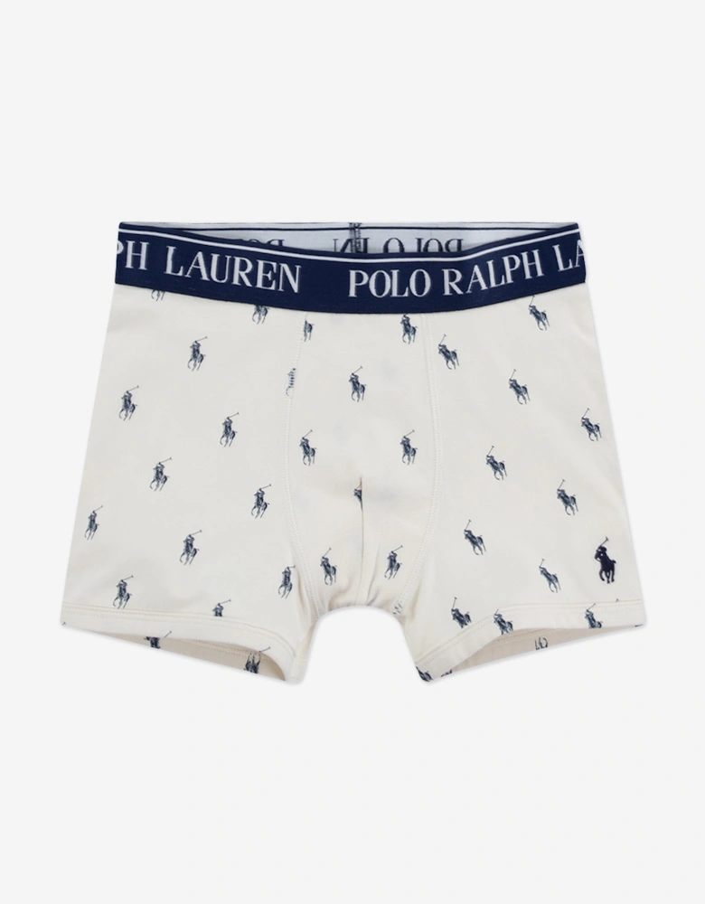 Boys Cotton Stretch 3 Pack Boxer Shorts Set in Blue