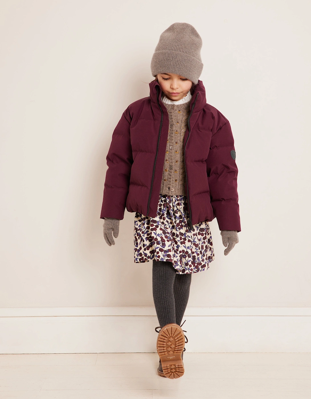Kids Benji Puffer Jacket in Red