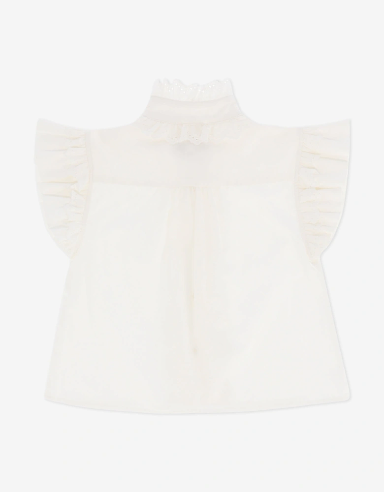 Angels Face Girls Neo Frill Blouse in White