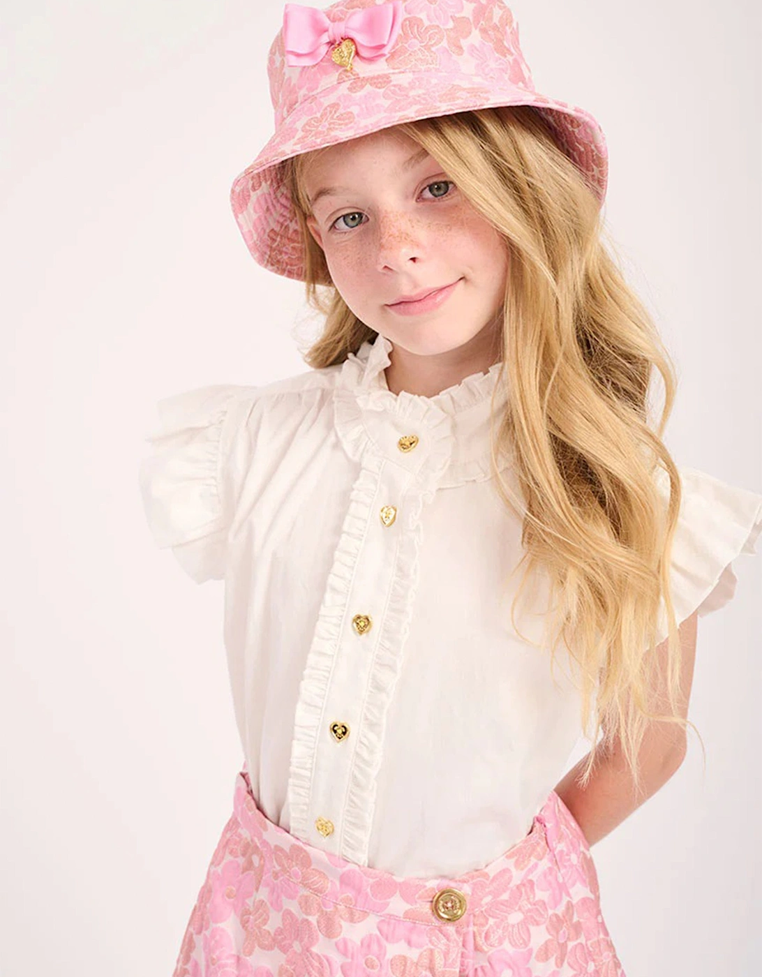 Angels Face Girls Neo Frill Blouse in White