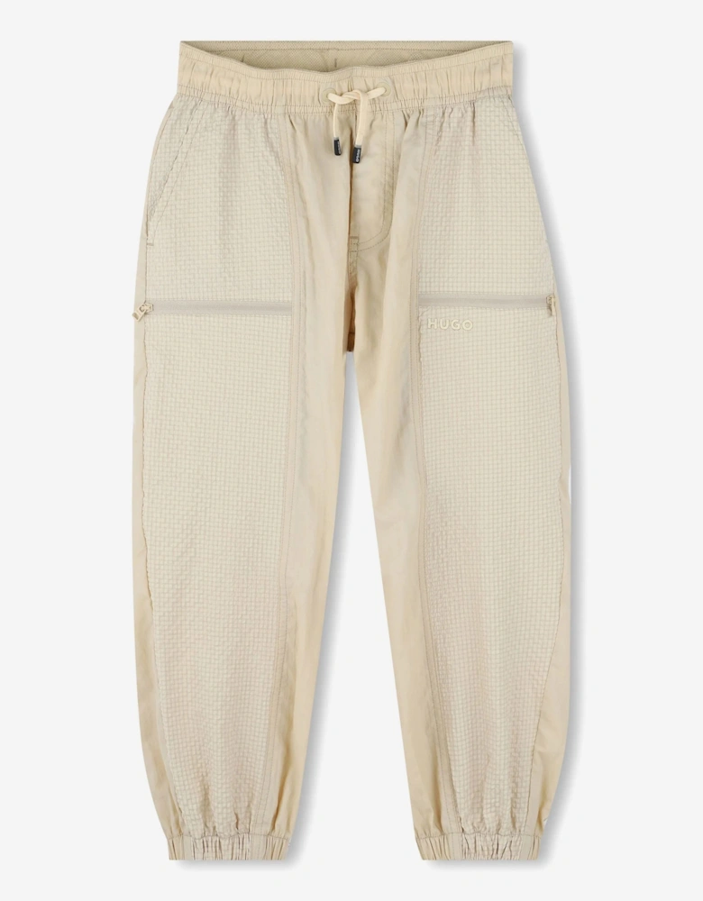 Boys Loose Track Trousers in Beige