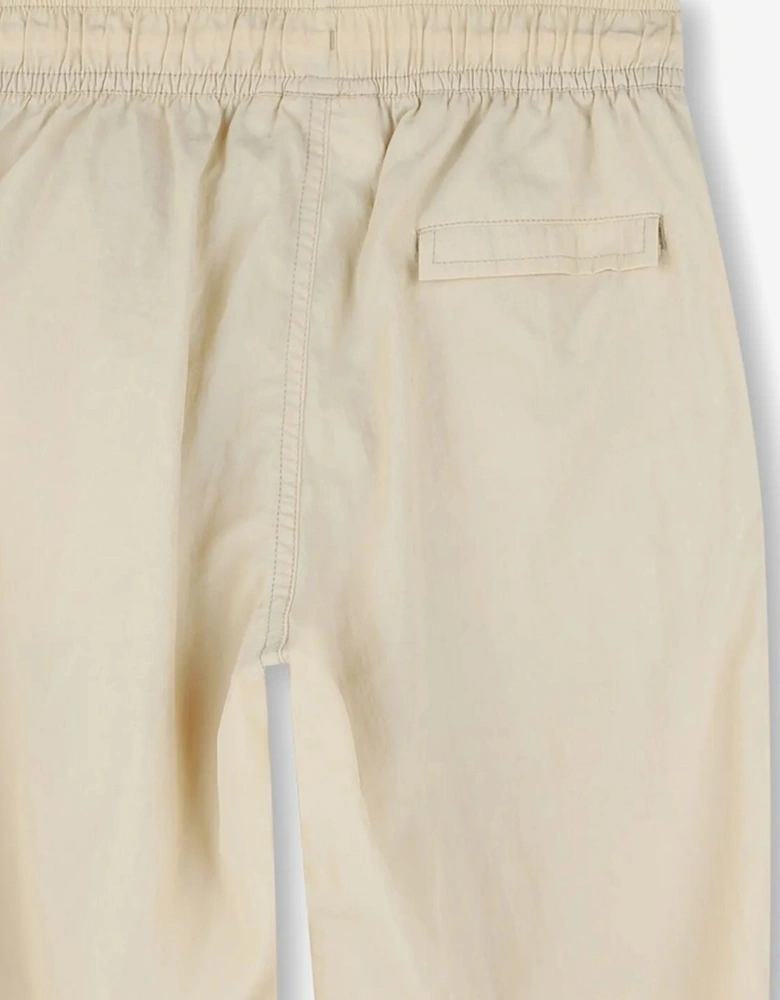 Boys Loose Track Trousers in Beige