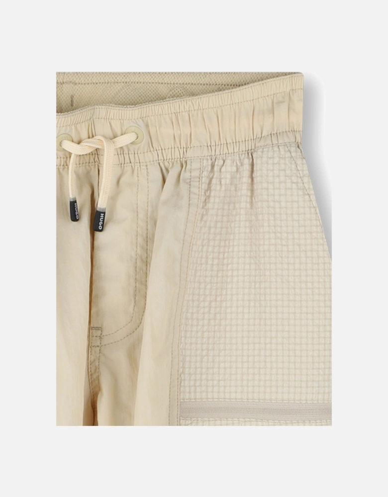 Boys Loose Track Trousers in Beige